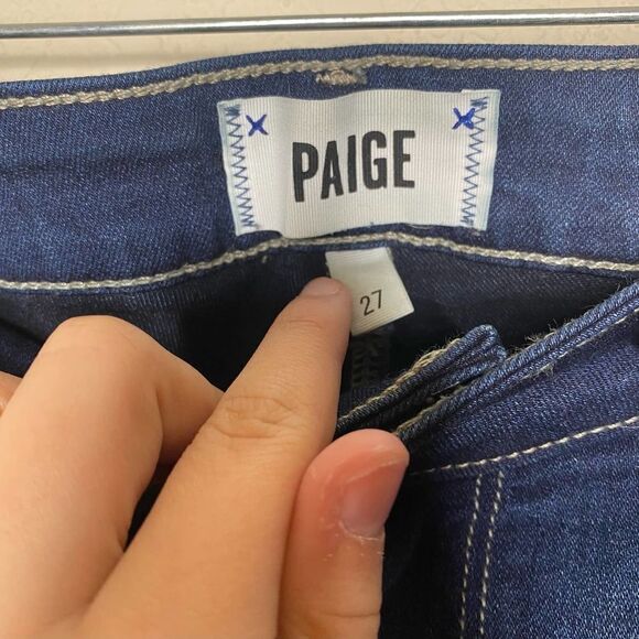 PAIGE Verdugo Ankle Mid Rise Skinny Jeans Bowie Wash Medium/Dark Wash Size 27 - Picture 5 of 7